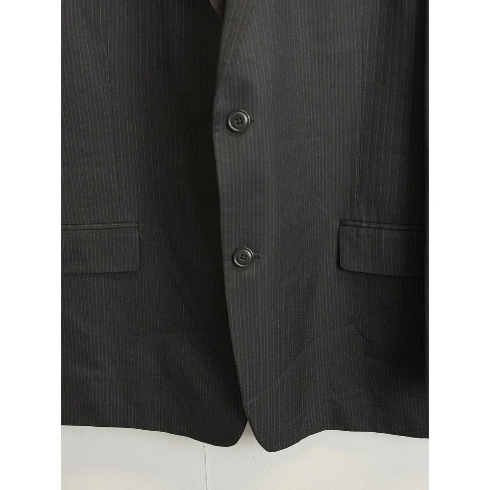 HAGGAR Suit Up System Blazer Jacket Men's‎ Size 48R Black Pinstripe